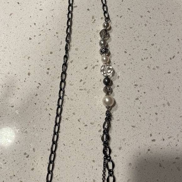 Brighton black and silver long statement necklace - Picture 3 of 4